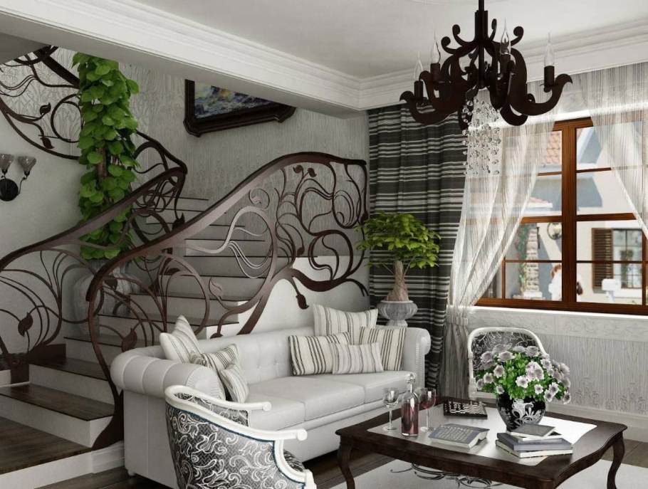 Интерьеры в стиле арт нуво Модерн