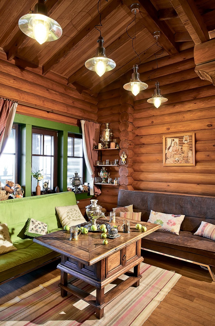 Светильники в бревенчатом доме