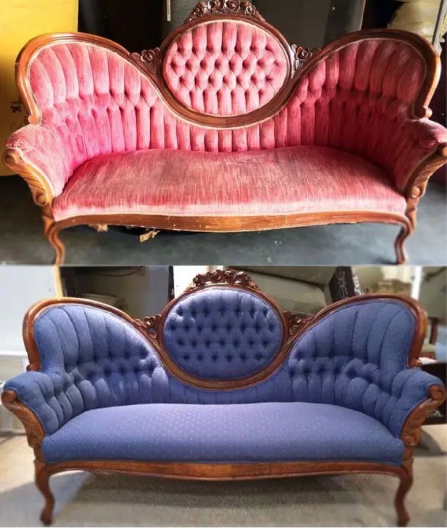 Обивка мебели до после