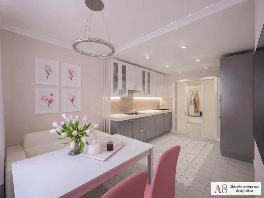 Интерьер трехкомнатной квартиры 80 кв.м