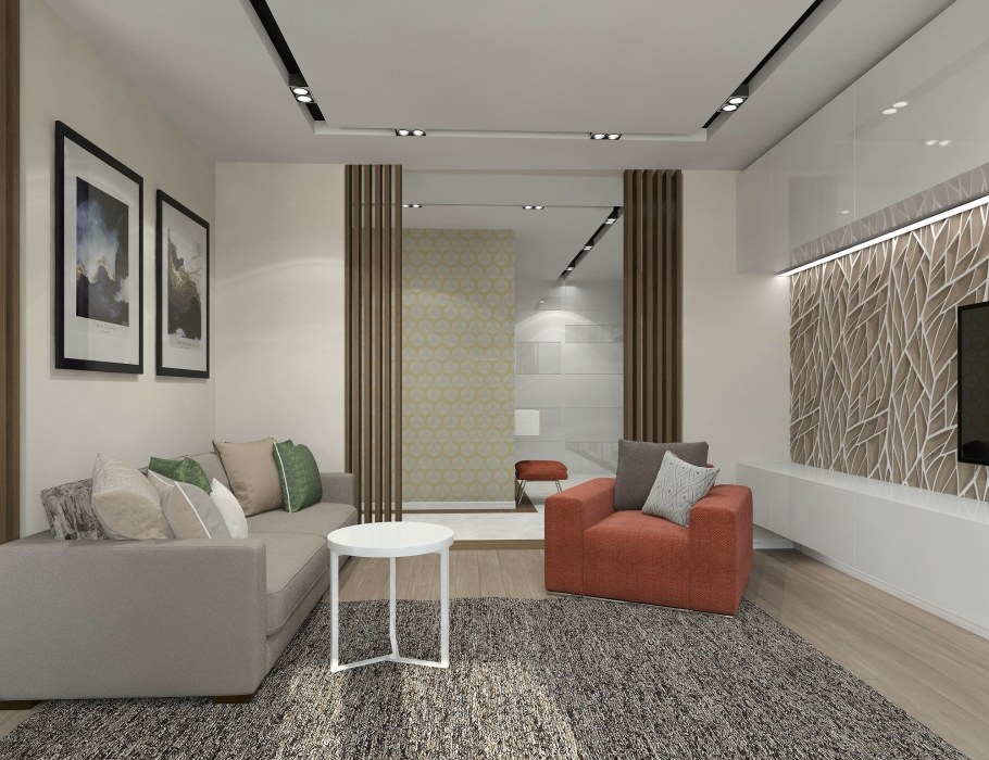 Интерьер 3 комнатной квартиры 80 кв.м