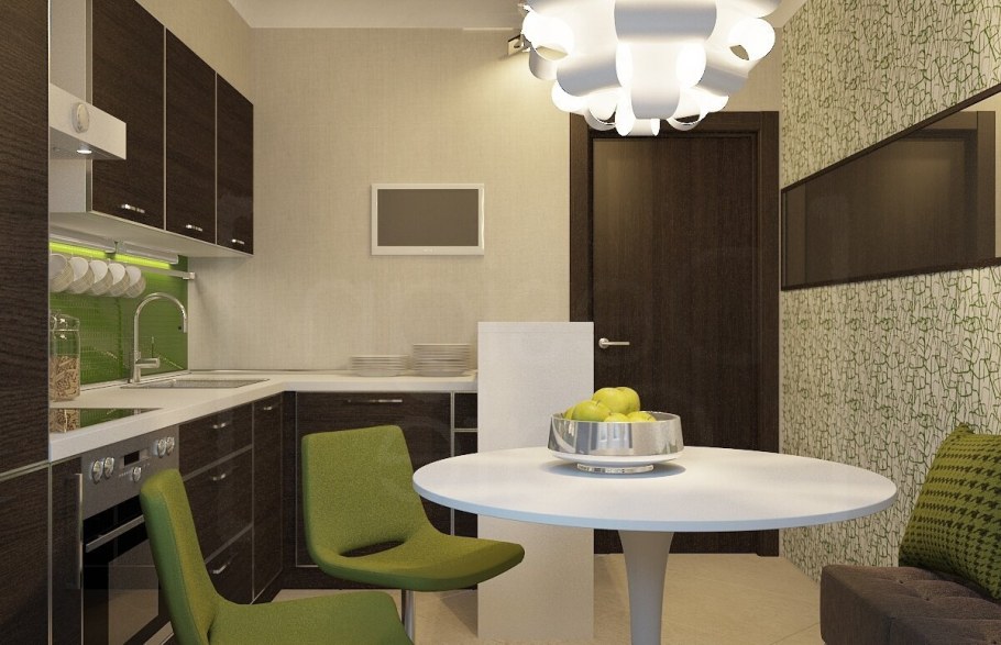Коричневая кухня в интерьере