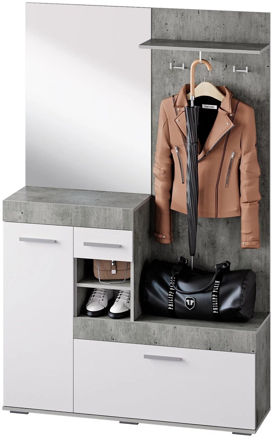 Прихожая Кензо вешалка крафт/Метрополитан грей