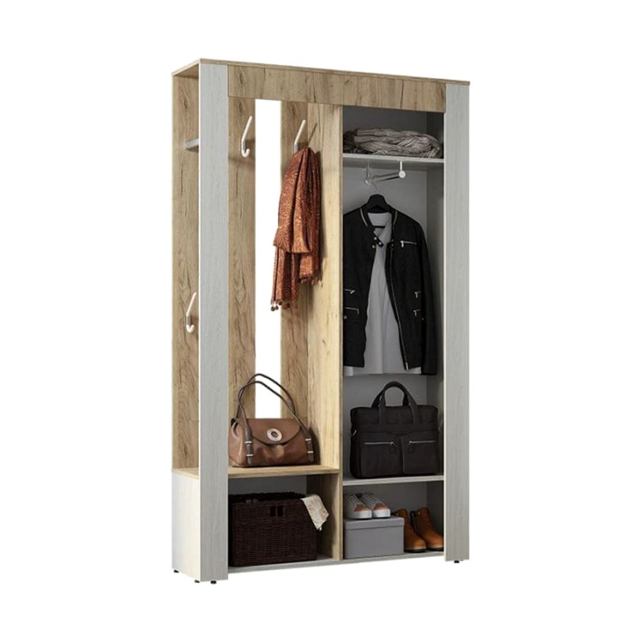 Прихожая "Франк" (1202*2000*330), крафт/ясень белый