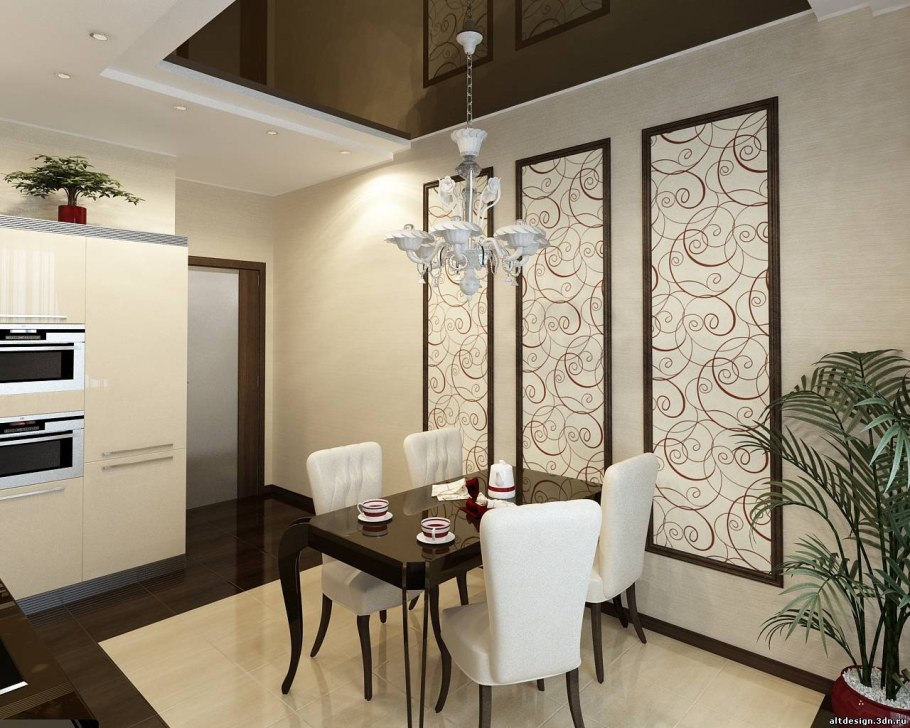 Отделка обеденной зоны на кухне