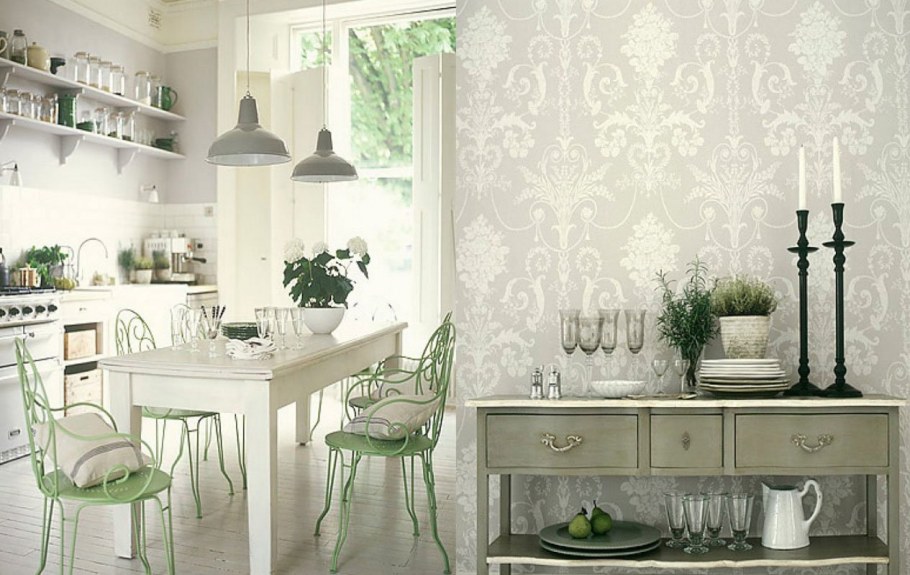 Расцветка обоев для кухни