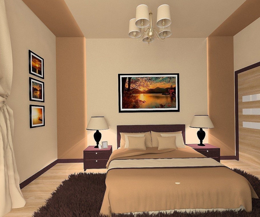 Спальня в карамельных тонах