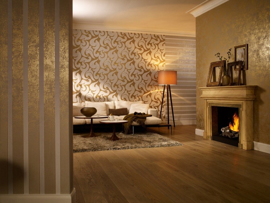 Обои Марбург в интерьере гостиной