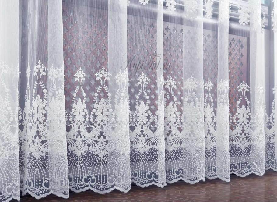 Микросетка с вышивкой высота 290 см