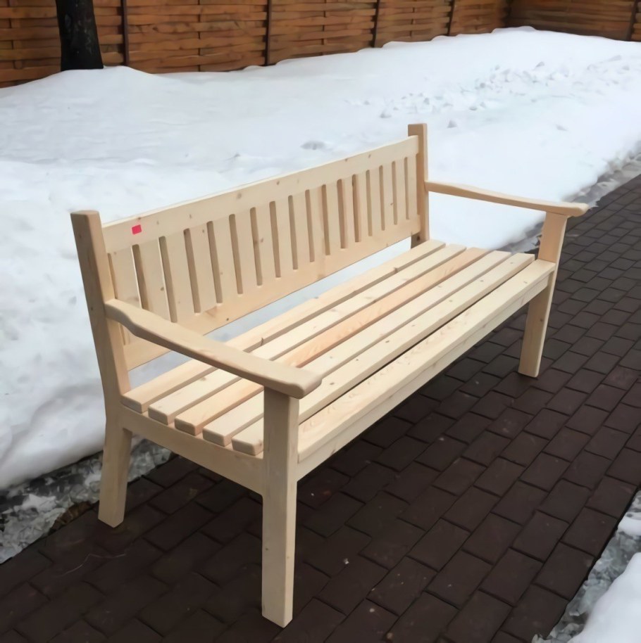 Деревянные лавки со спинкой для дачи