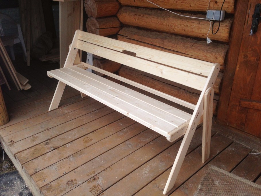 Скамейка Дачная со спинкой
