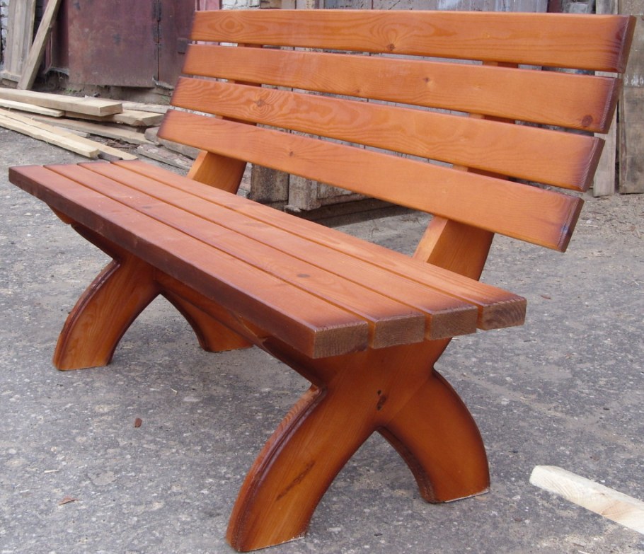 Деревянные скамейки со спинкой