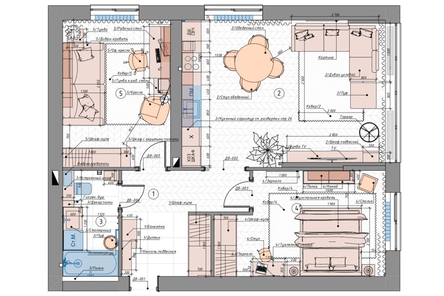 Чертеж архикад многоуровневая квартира