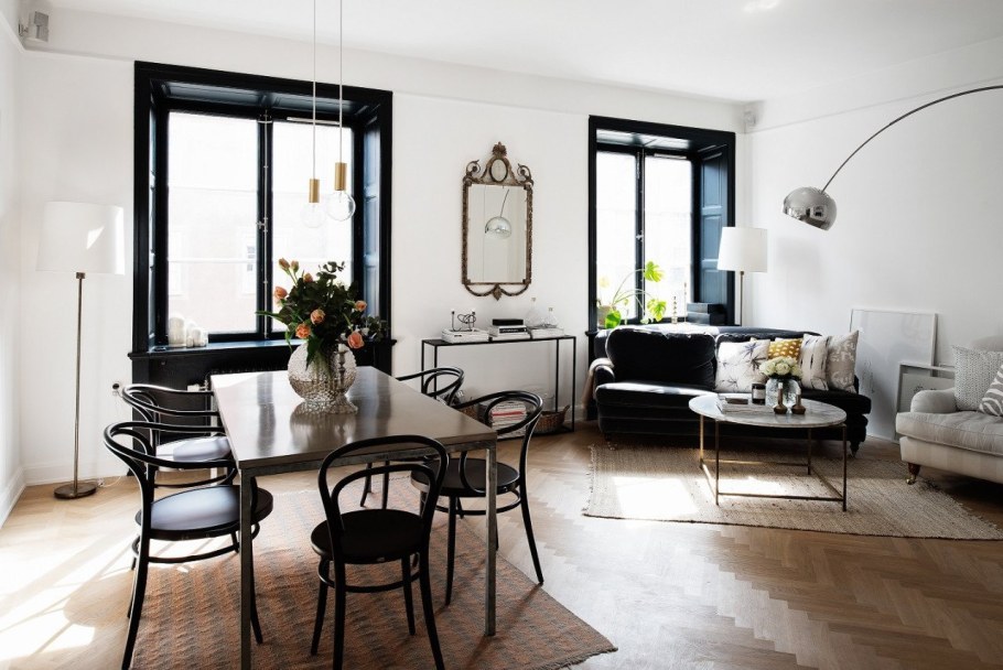 Чёрные окна в интнрьере