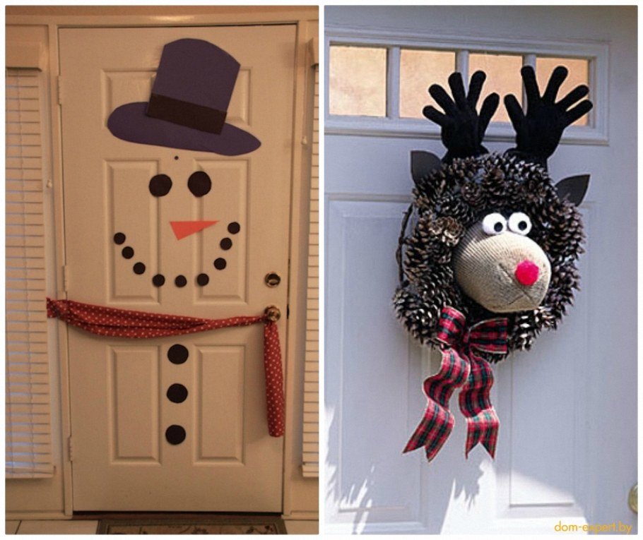 Новогоднее украшение на дверь