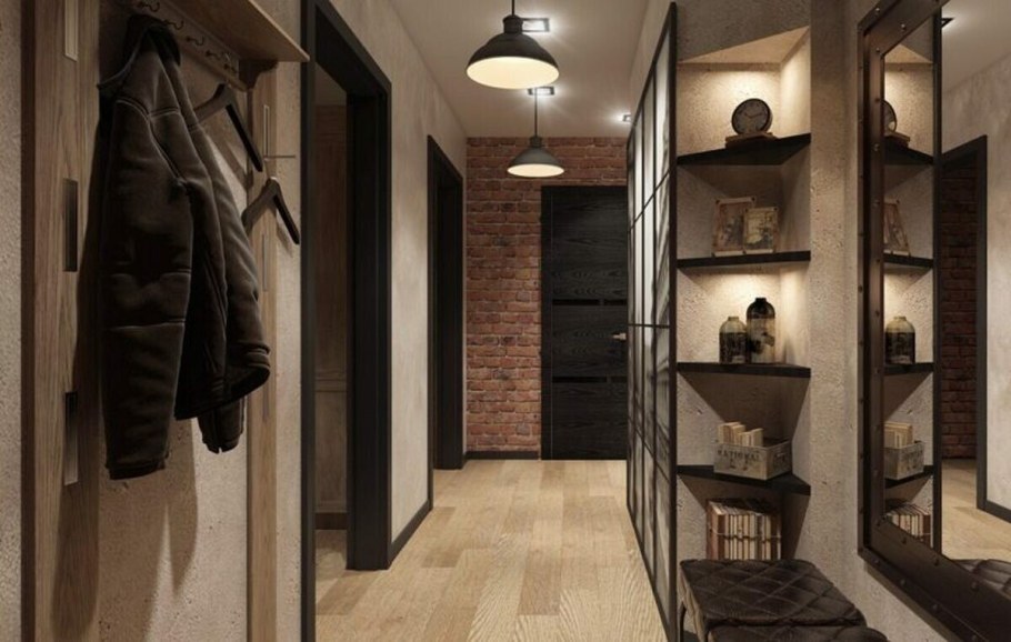 Коридор в стиле лофт