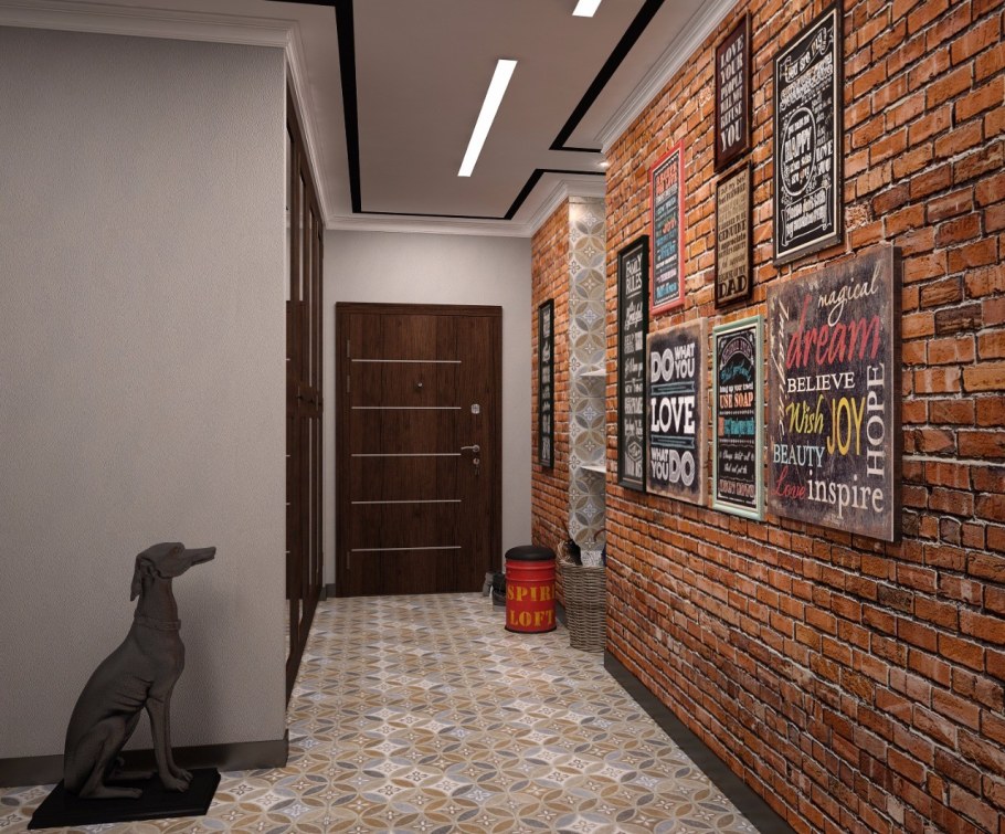 Прихожая в стиле лофт