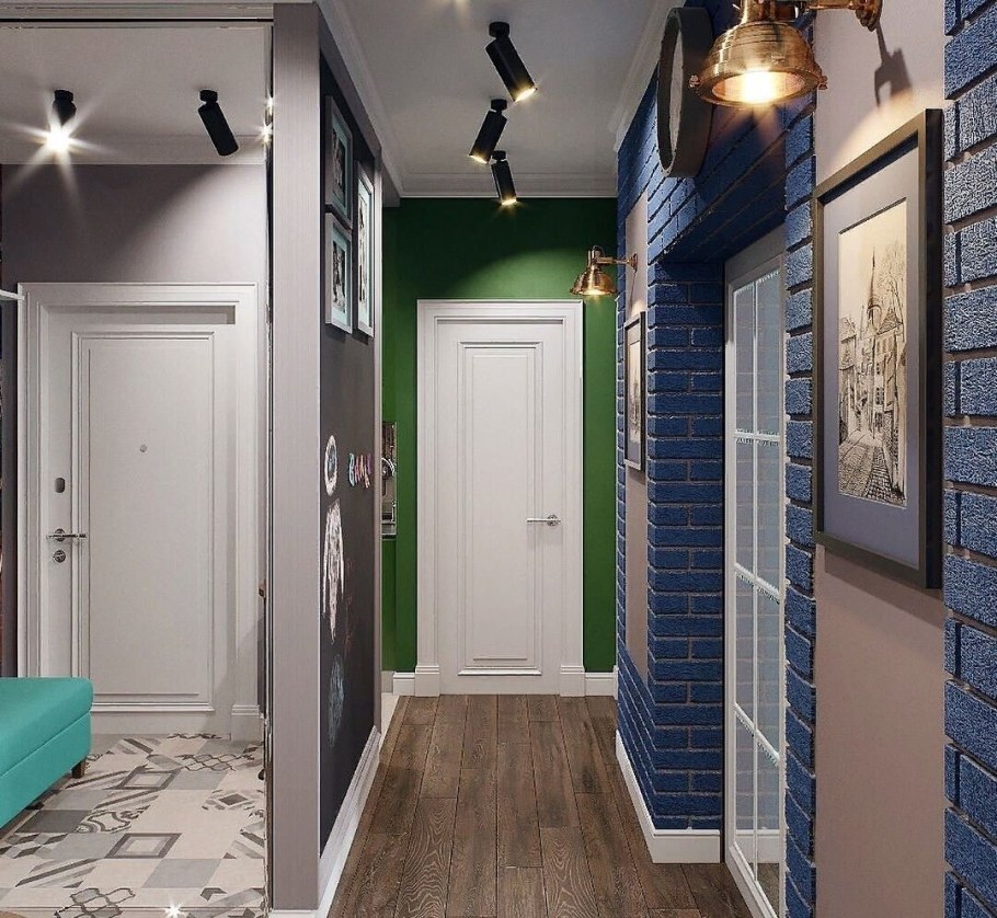 Интерьер прихожей лофт