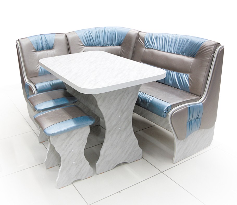 Угловая обеденная зона серый цвет