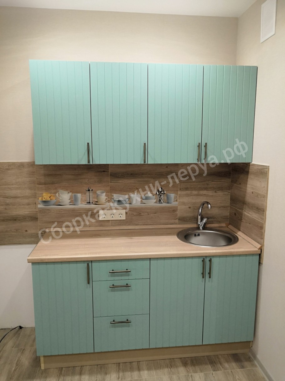 Леруа Мерлен кухня серо зеленая
