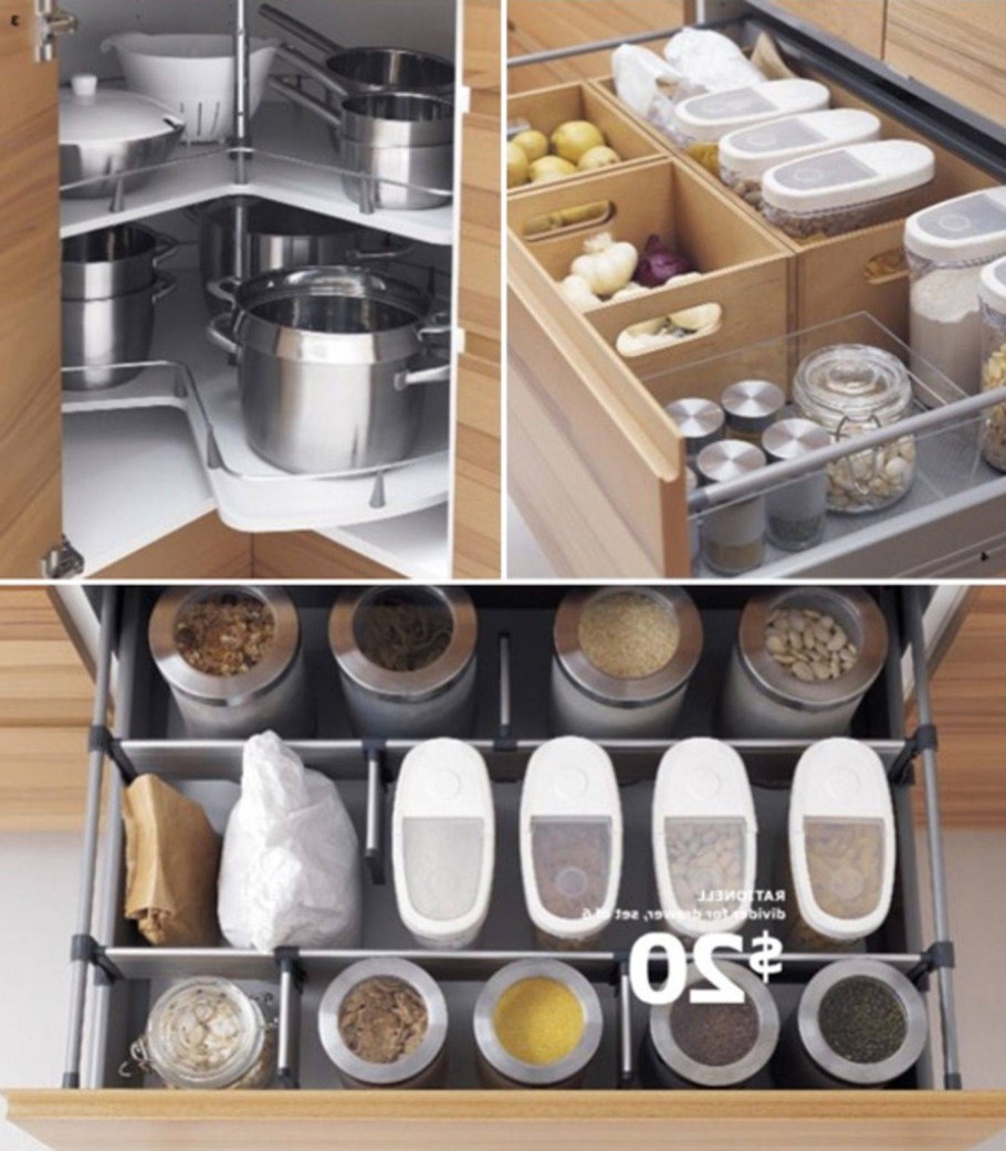 Наполнение ящиков для кухни икеа