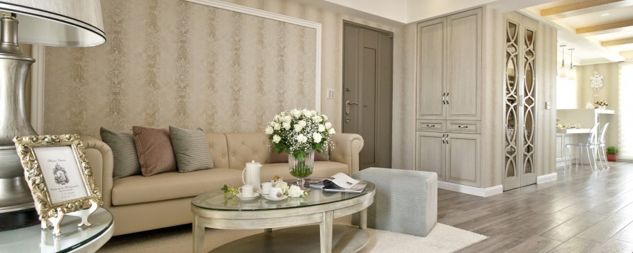 Цвет шампань в интерьере гостиной