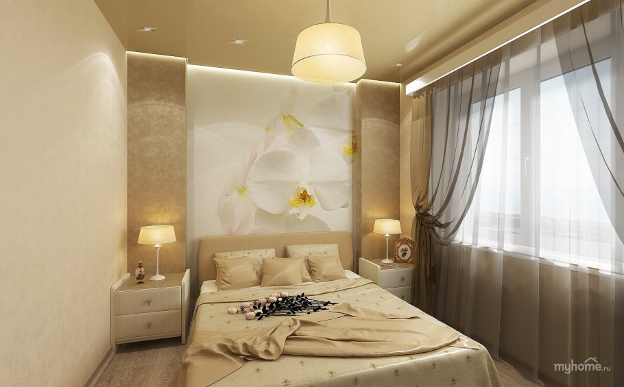 Спальня в цвете шампань