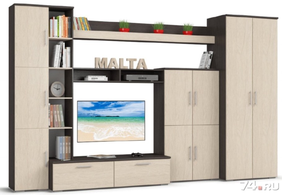 Стенка Мальта много мебели