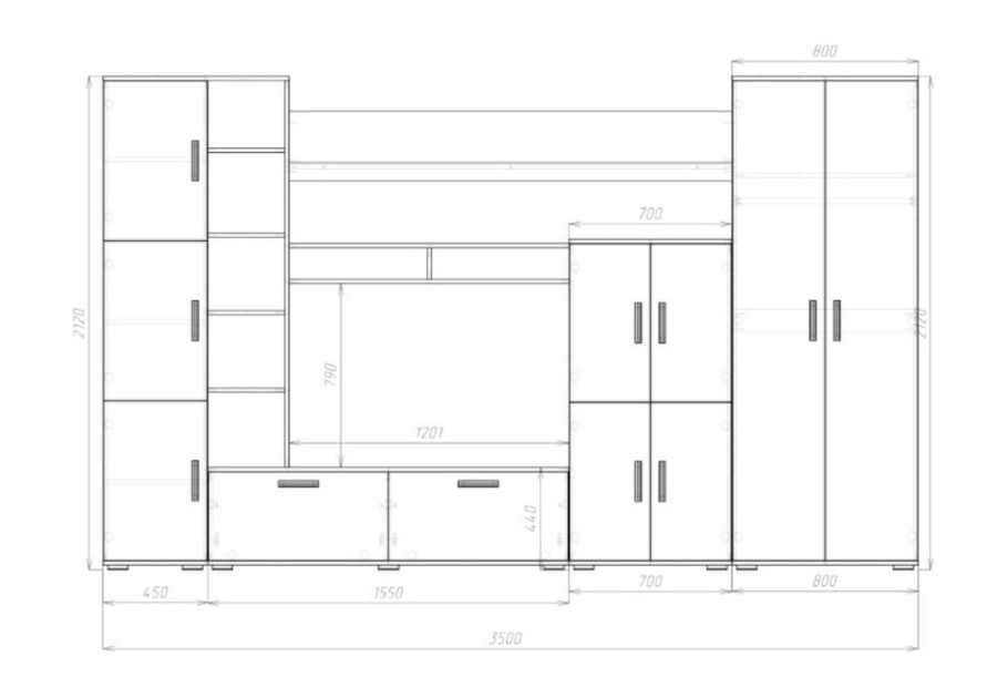 Стенка Атлантида 5 венге