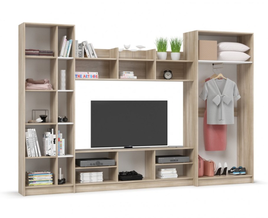 Стенка Каскад сонома белый снег