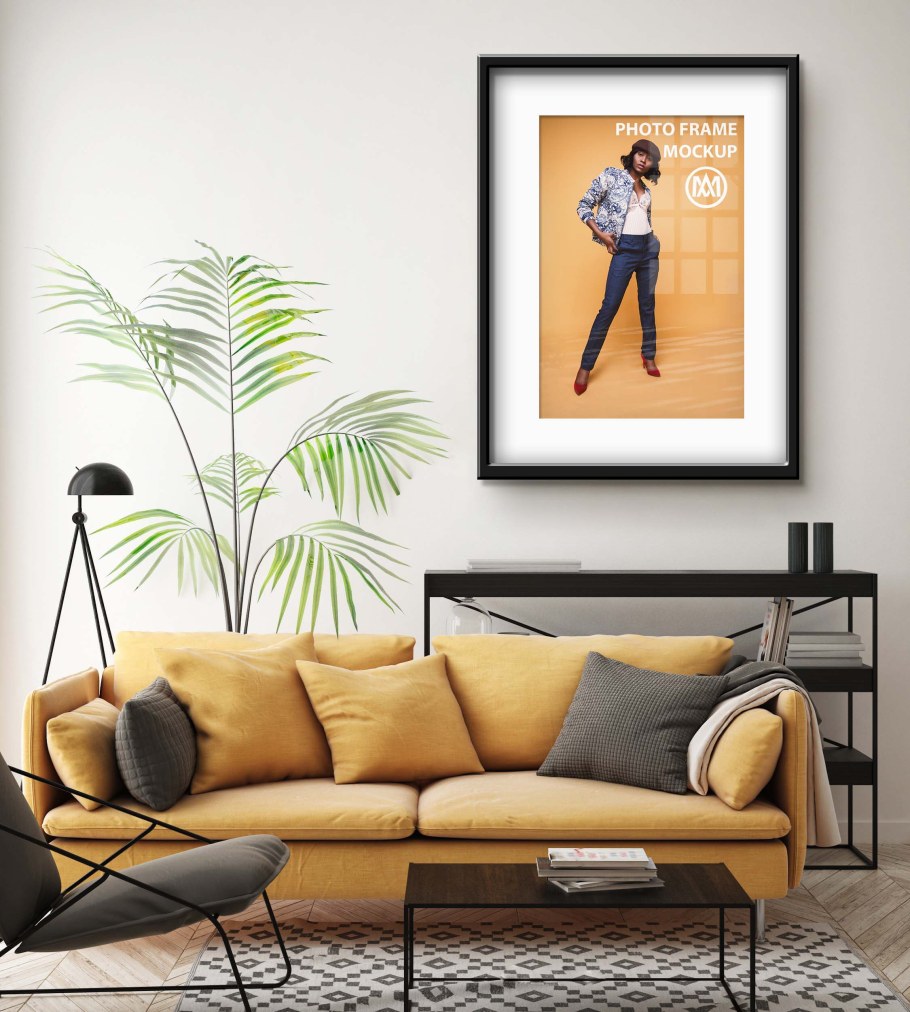 Мокап картина в интерьере