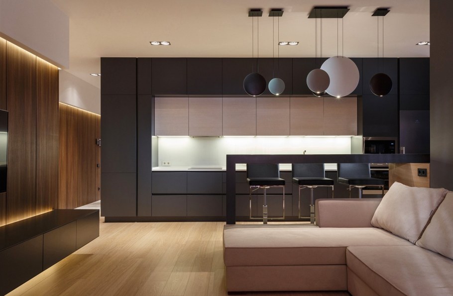 Кухни гостиные в современном стиле