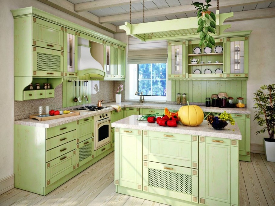 Кухня Прованс минт зеленый