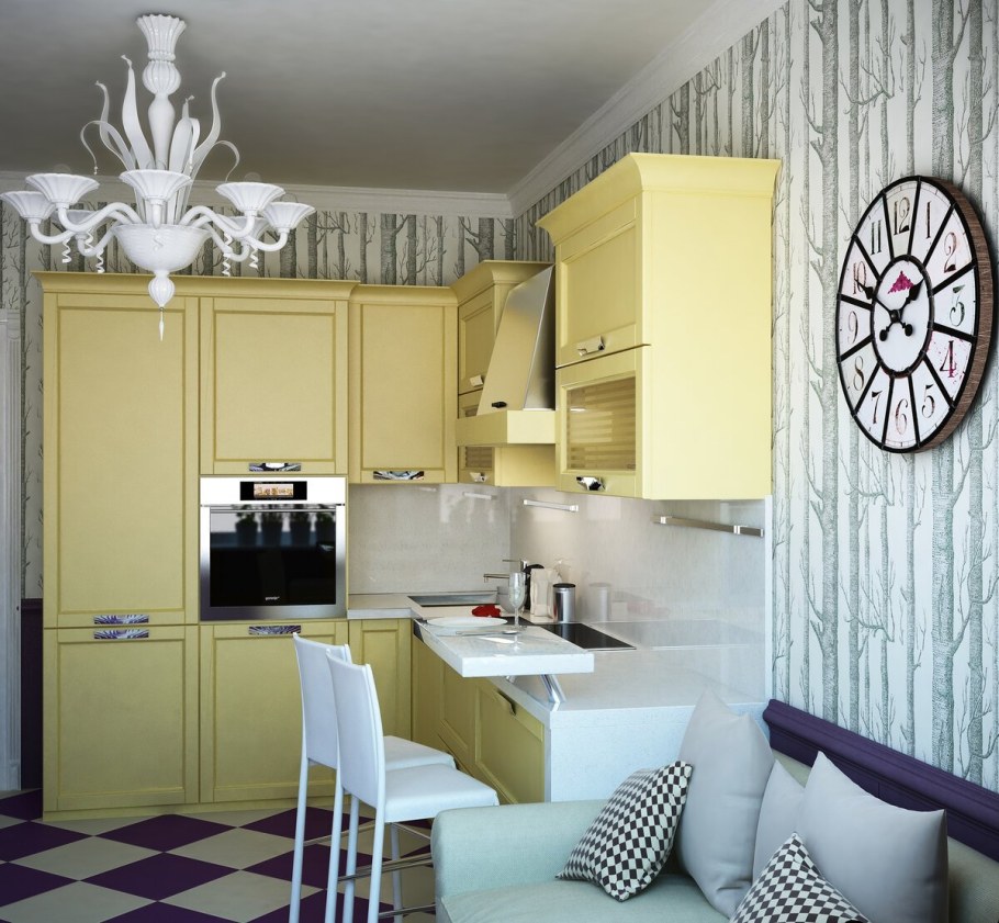 Кухня 10 кв метров с диваном