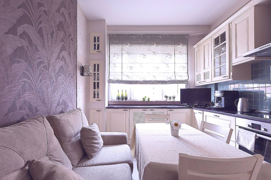 Интерьер кухни с диванчиком 12 кв.м