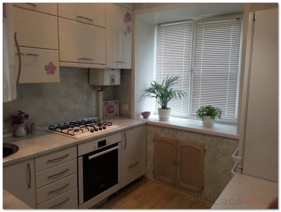 Кухни в хрущёвках с холодильником газовой колонкой 6кв