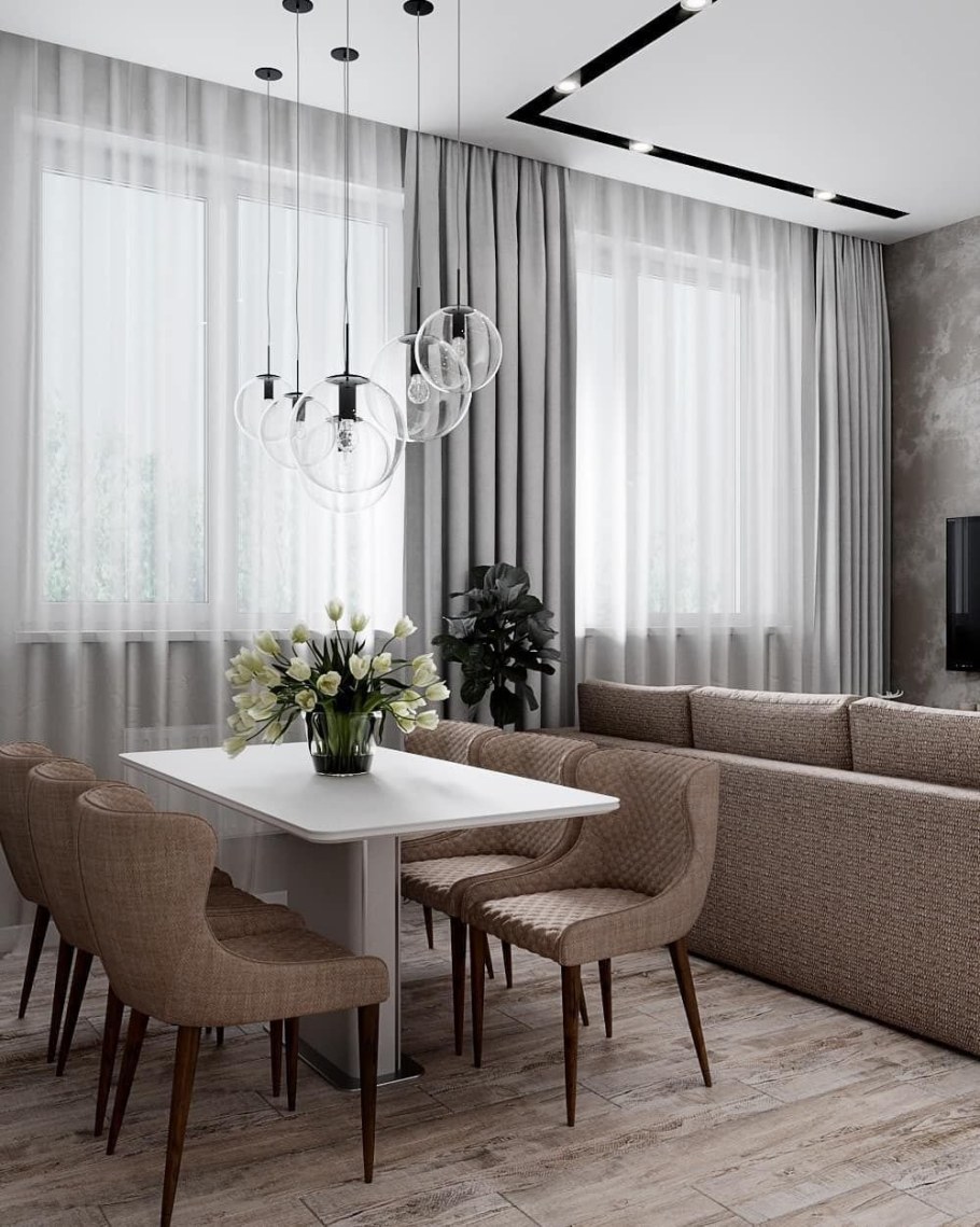 Гостиная с обеденным столом
