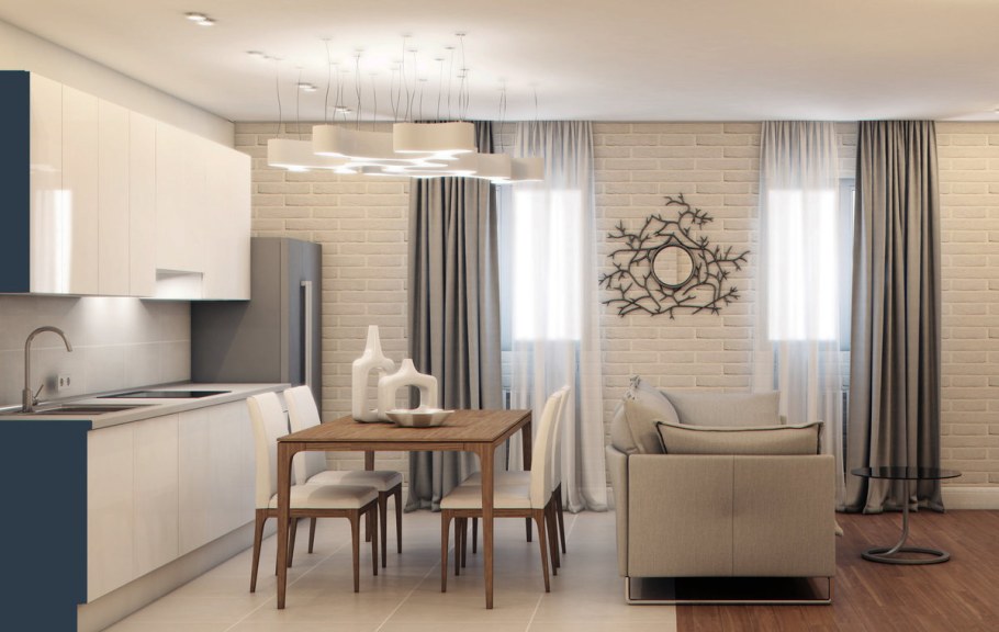 Кухня-гостиная в современном стиле