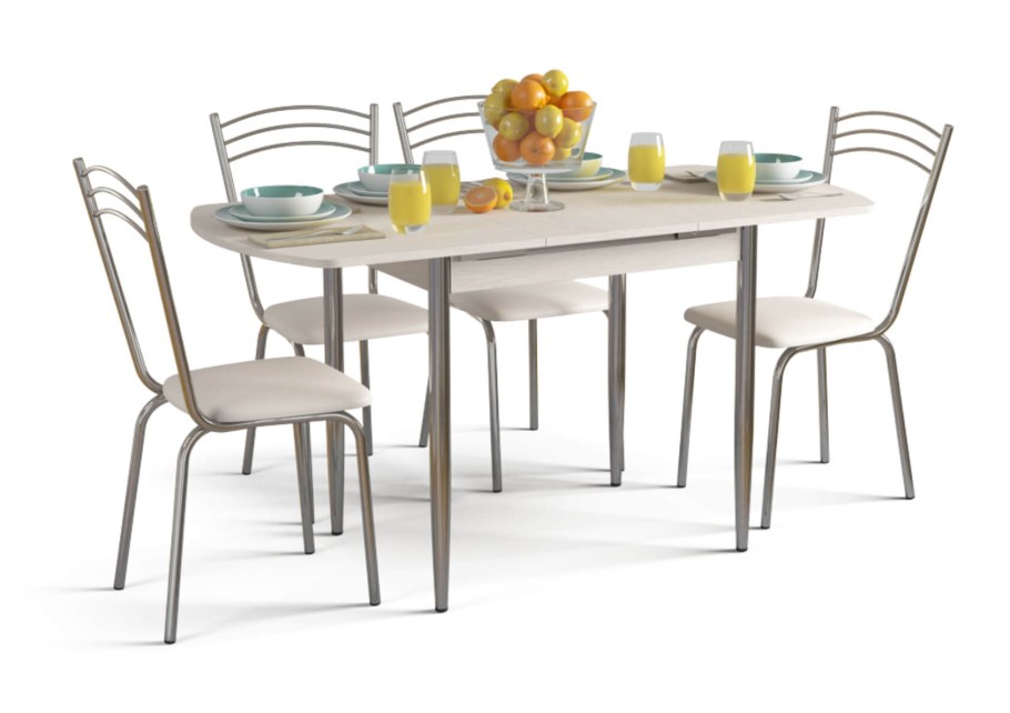 Комплект Вегас New стол +4 стула дуб молочный