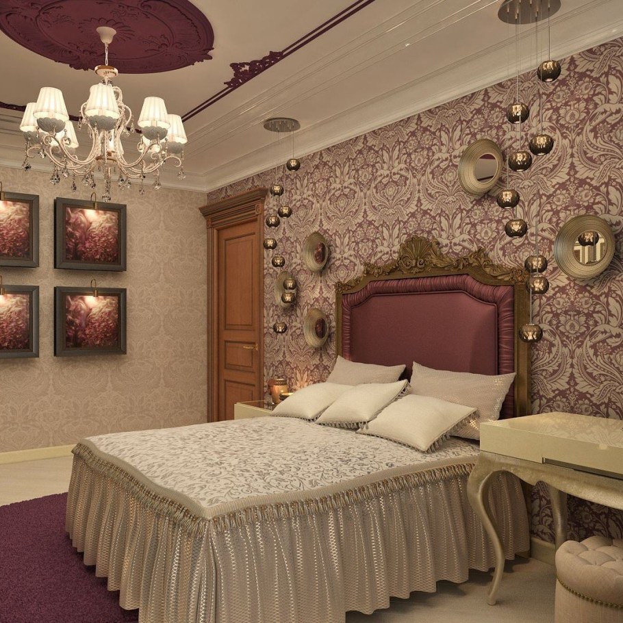 Обои в спальню классика