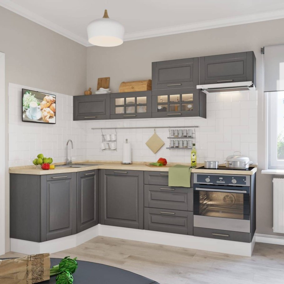 Кухня Леда серая Леруа Мерлен