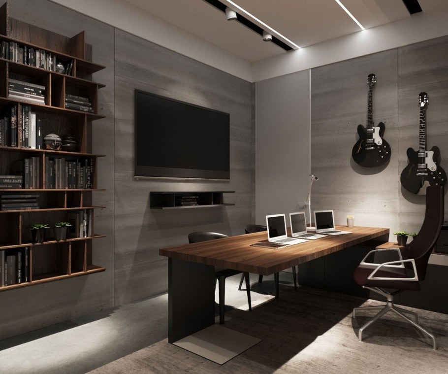 Брутализм интерьер офис