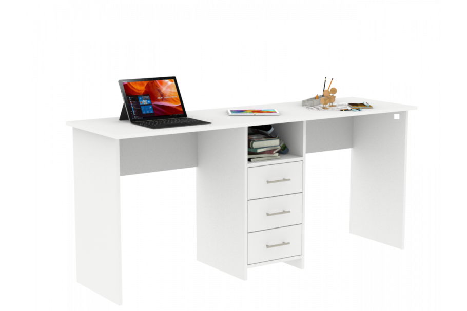 Стол письменный Тандем-2я белый