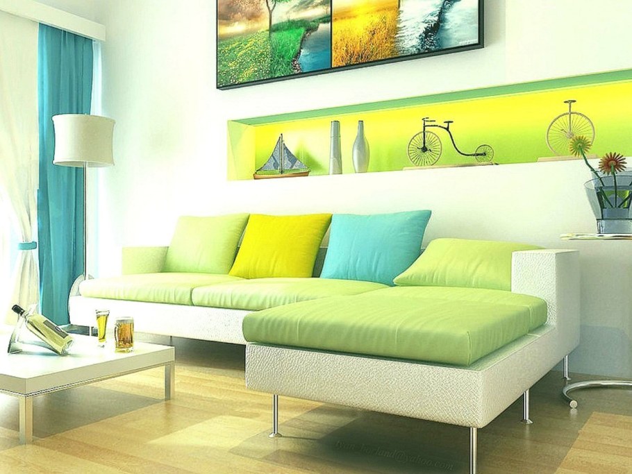 Салатовый интерьер