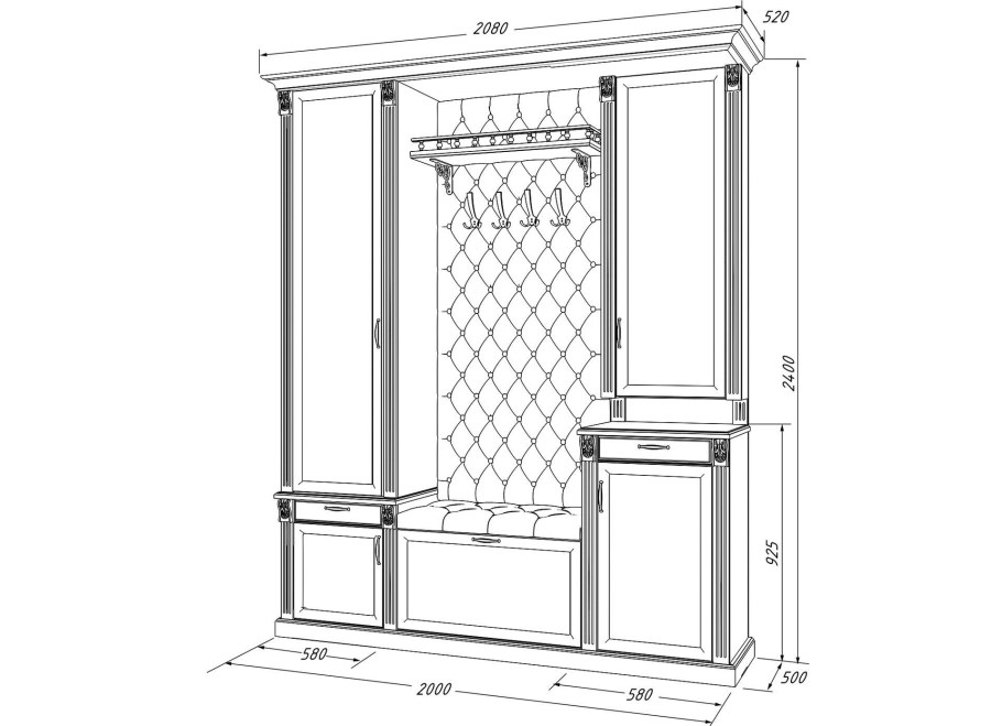 Прихожая Натали 4.1 с каретной стяжкой