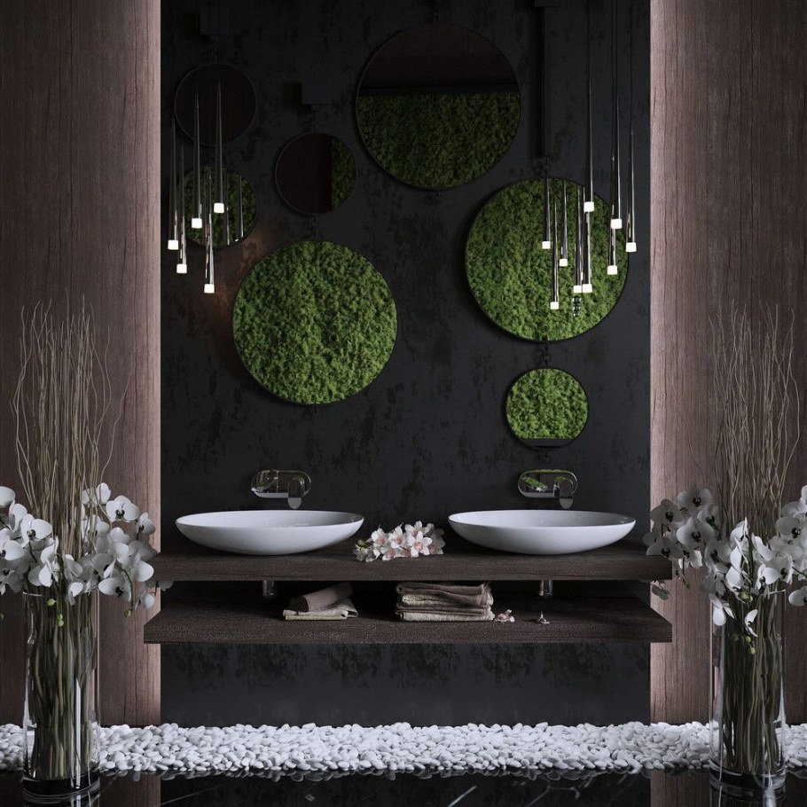 Ванная в стиле экостиль