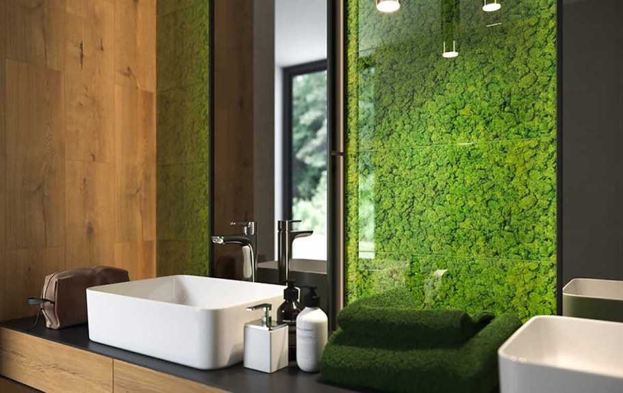Ванная с мхом