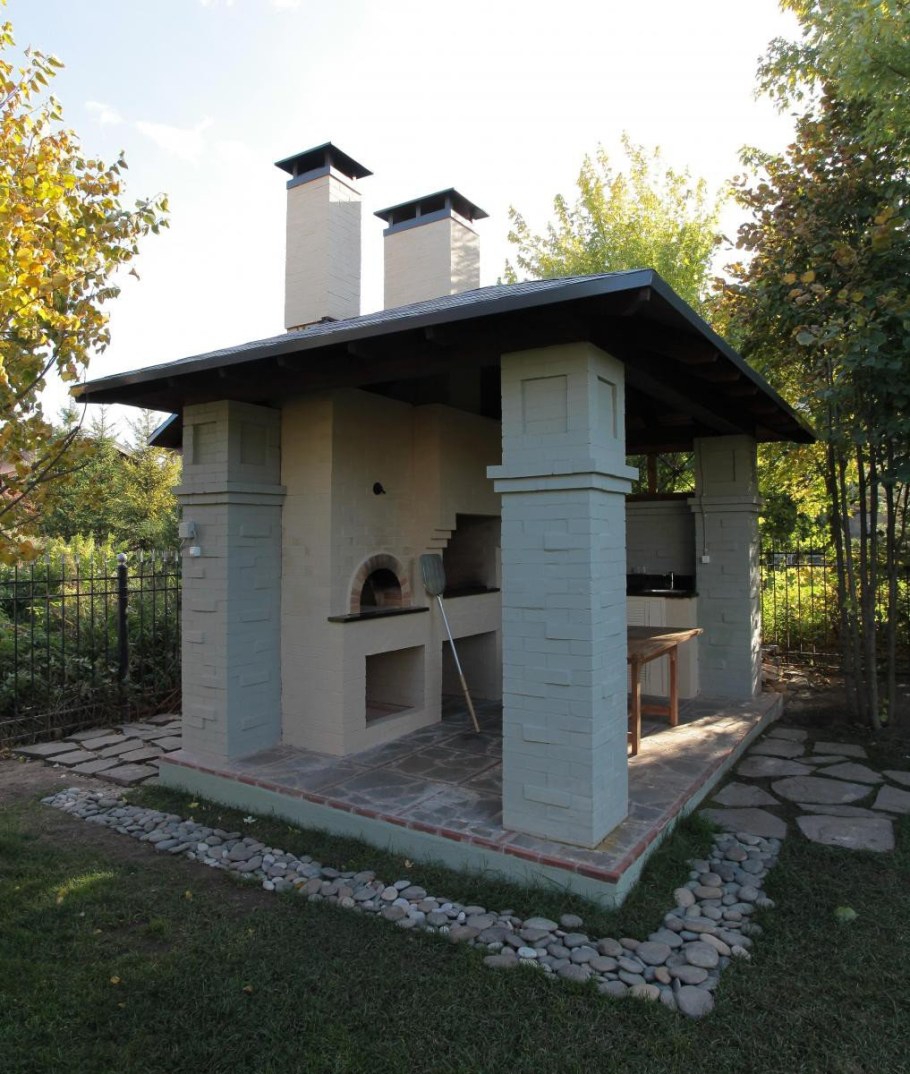 Зона барбекю из блоков