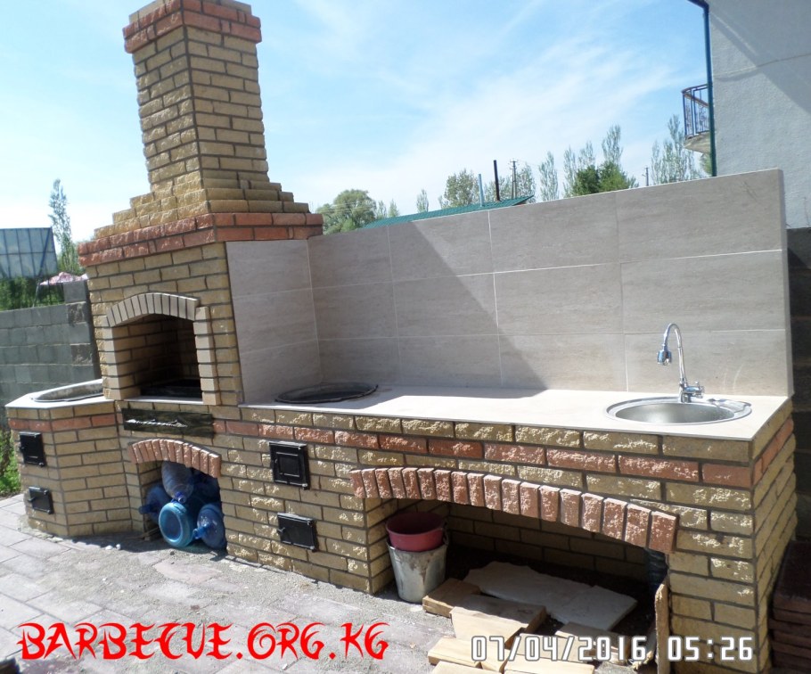 Печь барбекю из блоков