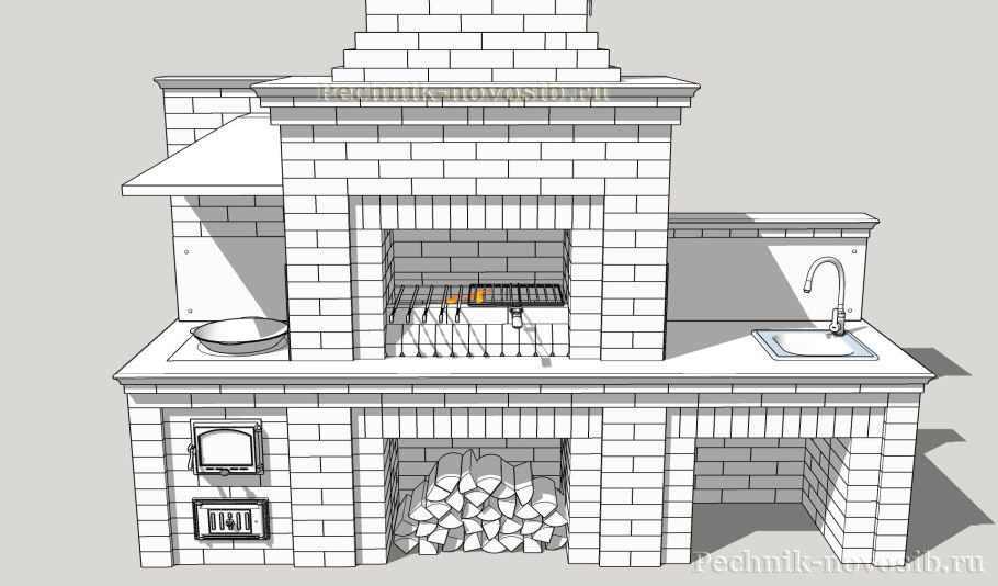 Устройство вагранки открытого типа с коптильней